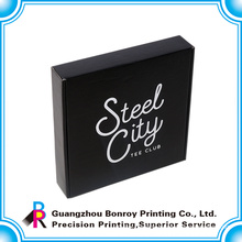 Customs cardboard printing color hot sale black clothe box